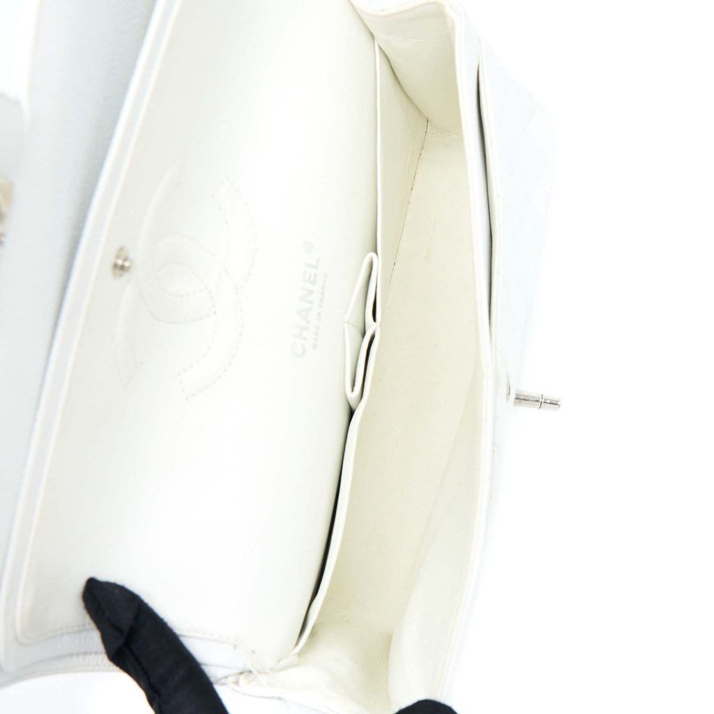 Chanel Medium Classic Flap Caviar White