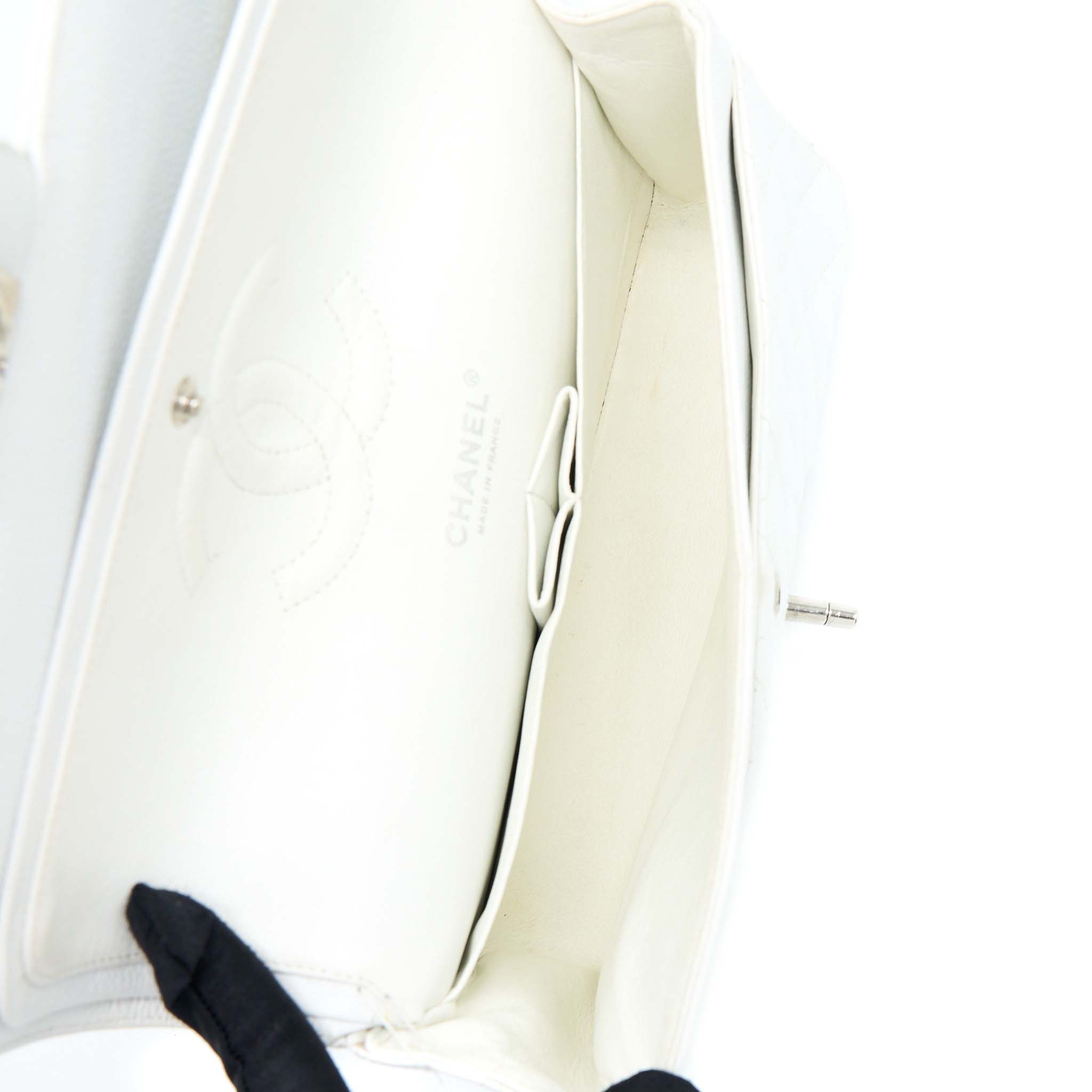 Chanel Medium Classic Flap Caviar White