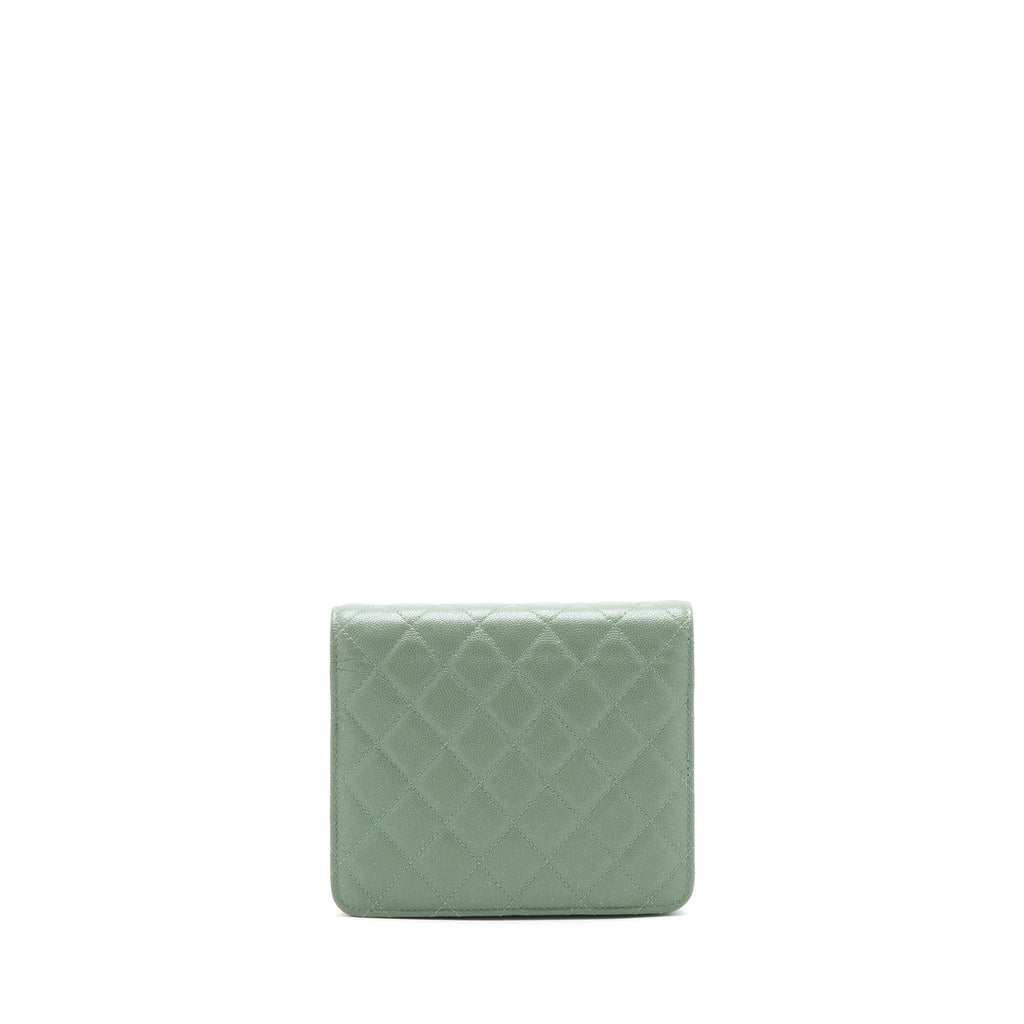 Chanel Wallet On Chain Square Caviar Green