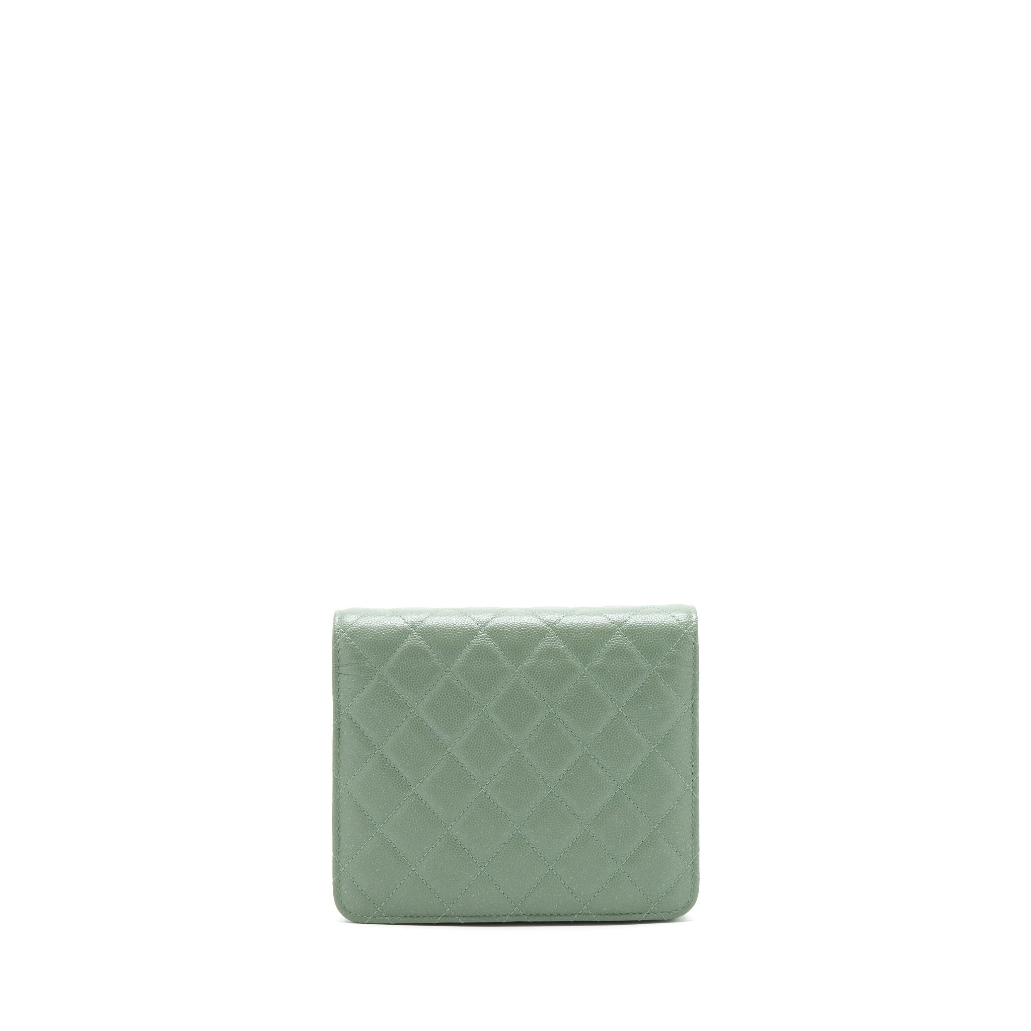Chanel Wallet On Chain Square Caviar Green