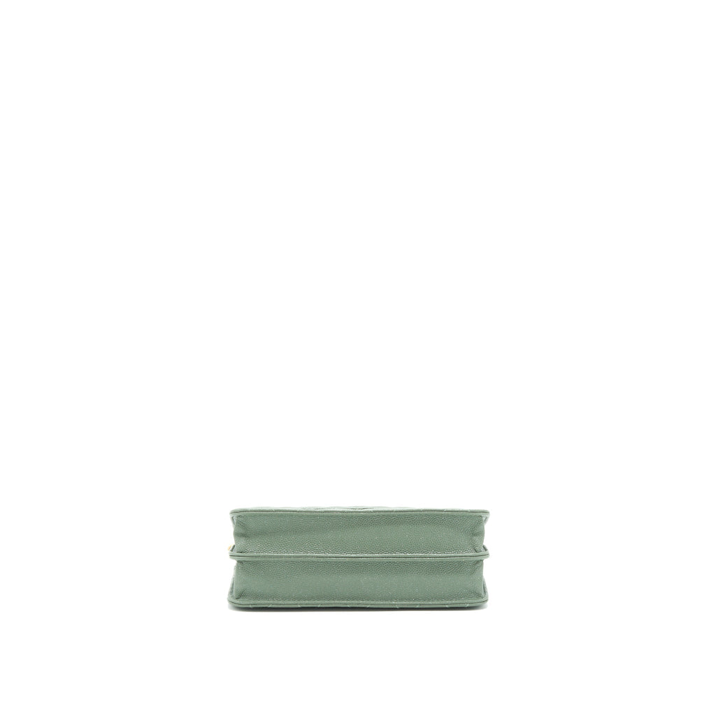 Chanel Wallet On Chain Square Caviar Green