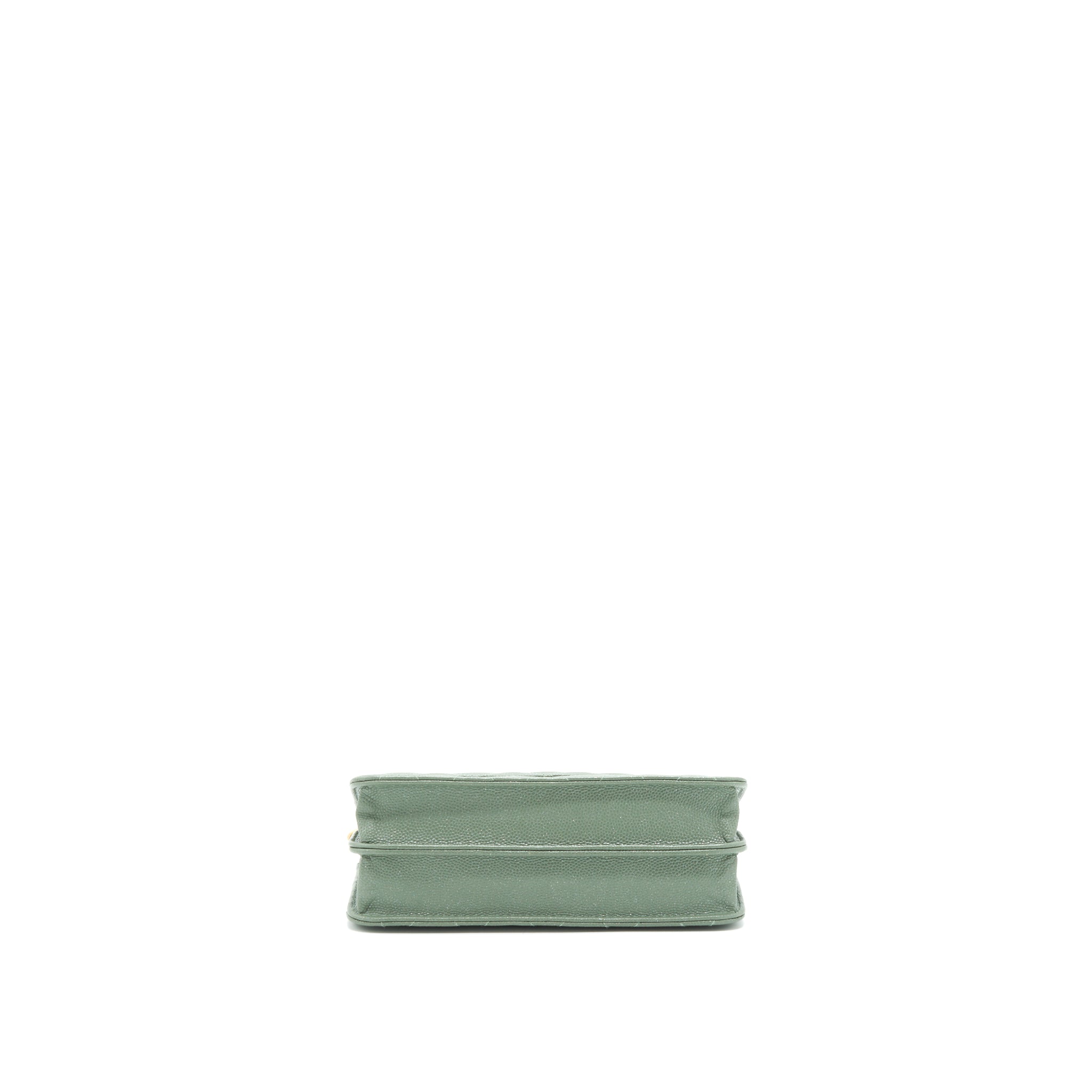 Chanel Wallet On Chain Square Caviar Green