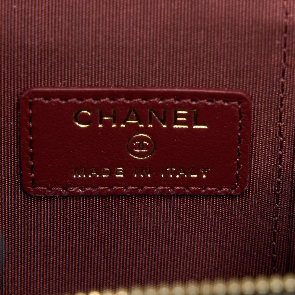 Chanel 21A Gold Crush Mini Vanity Case Calfskin Black Brushed