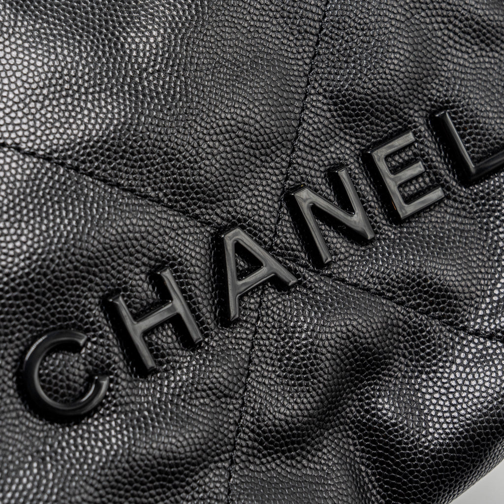 Chanel Mini 22 Bag Caviar Black  (Microchip)