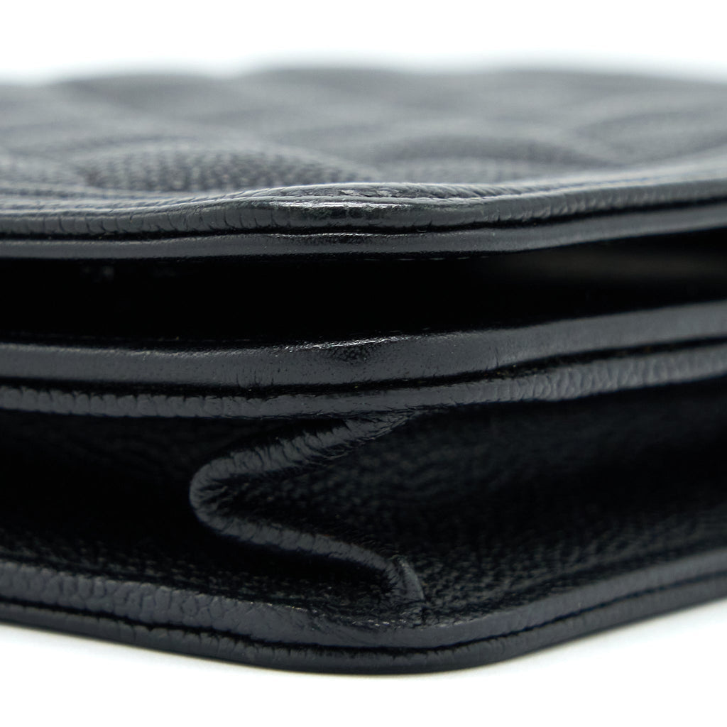 Chanel Classic Boy Wallet On Chain Caviar Black