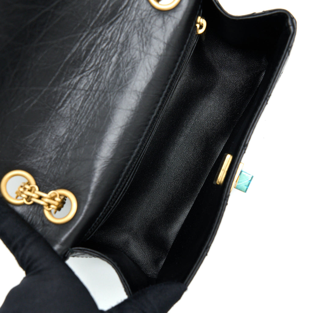 Chanel Mini 2.55 Reissue Flap Bag Aged Calfskin Black