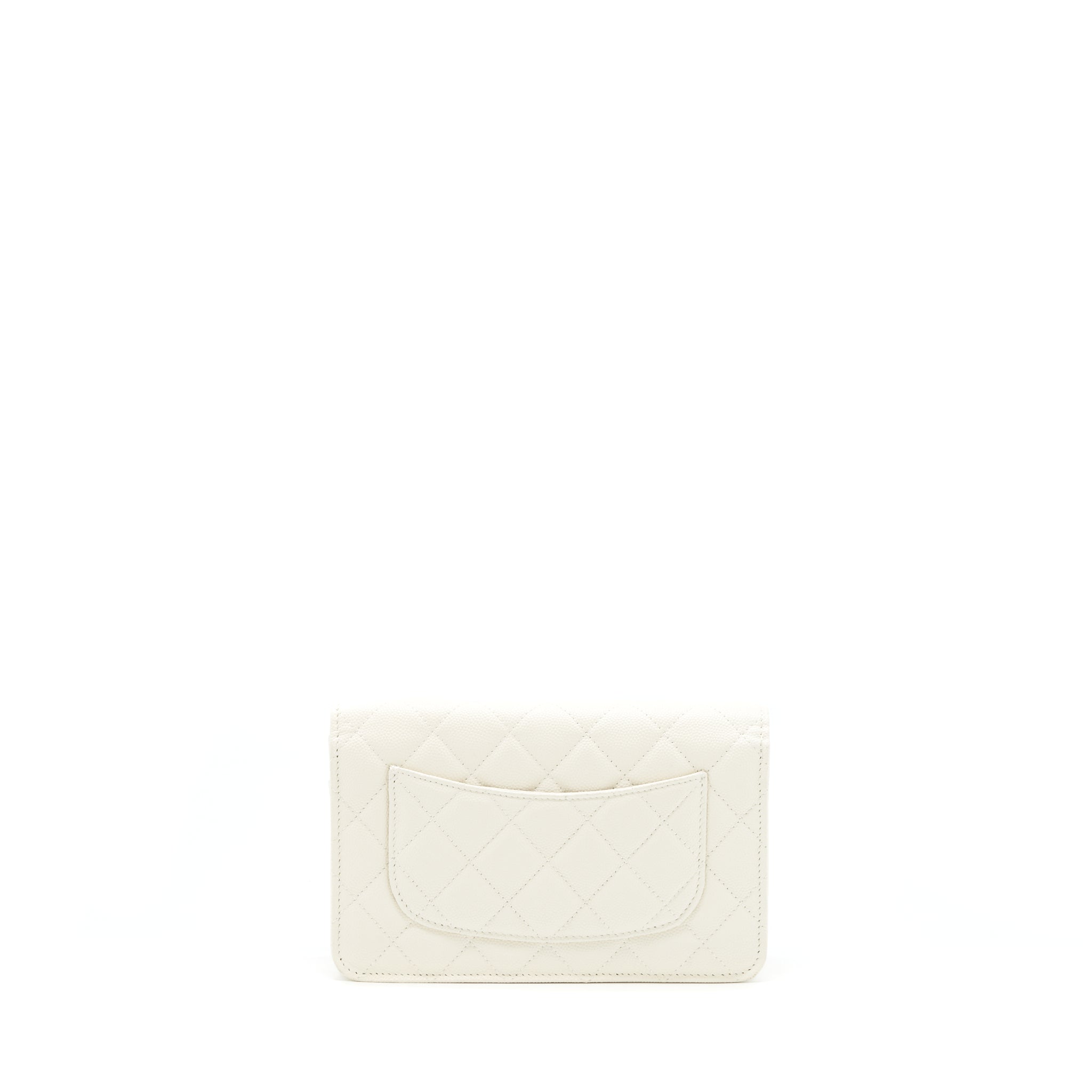 Chanel Classic Wallet On Chain Caviar White L