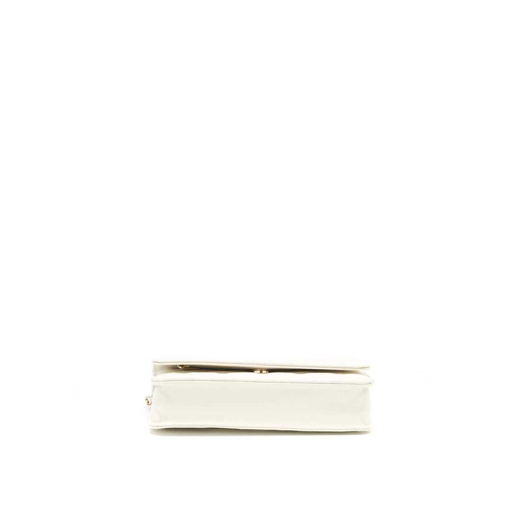 Chanel Classic Wallet On Chain Caviar White L