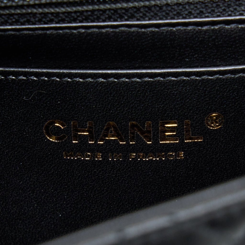 Chanel Mini Square Flap Bag Lambskin Black  (Microchip)