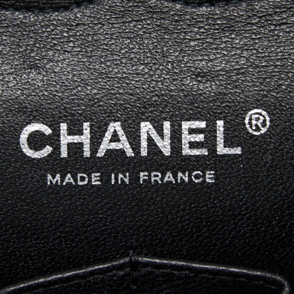Chanel Vintage Medium Classic Flap Bag Tweed Black And White