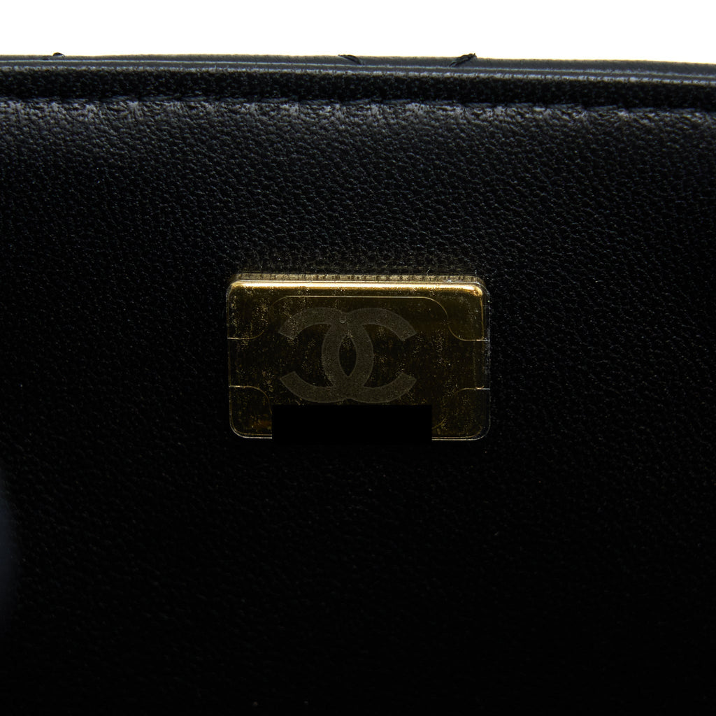 Chanel Mini Square Flap Bag Lambskin Black  (Microchip)