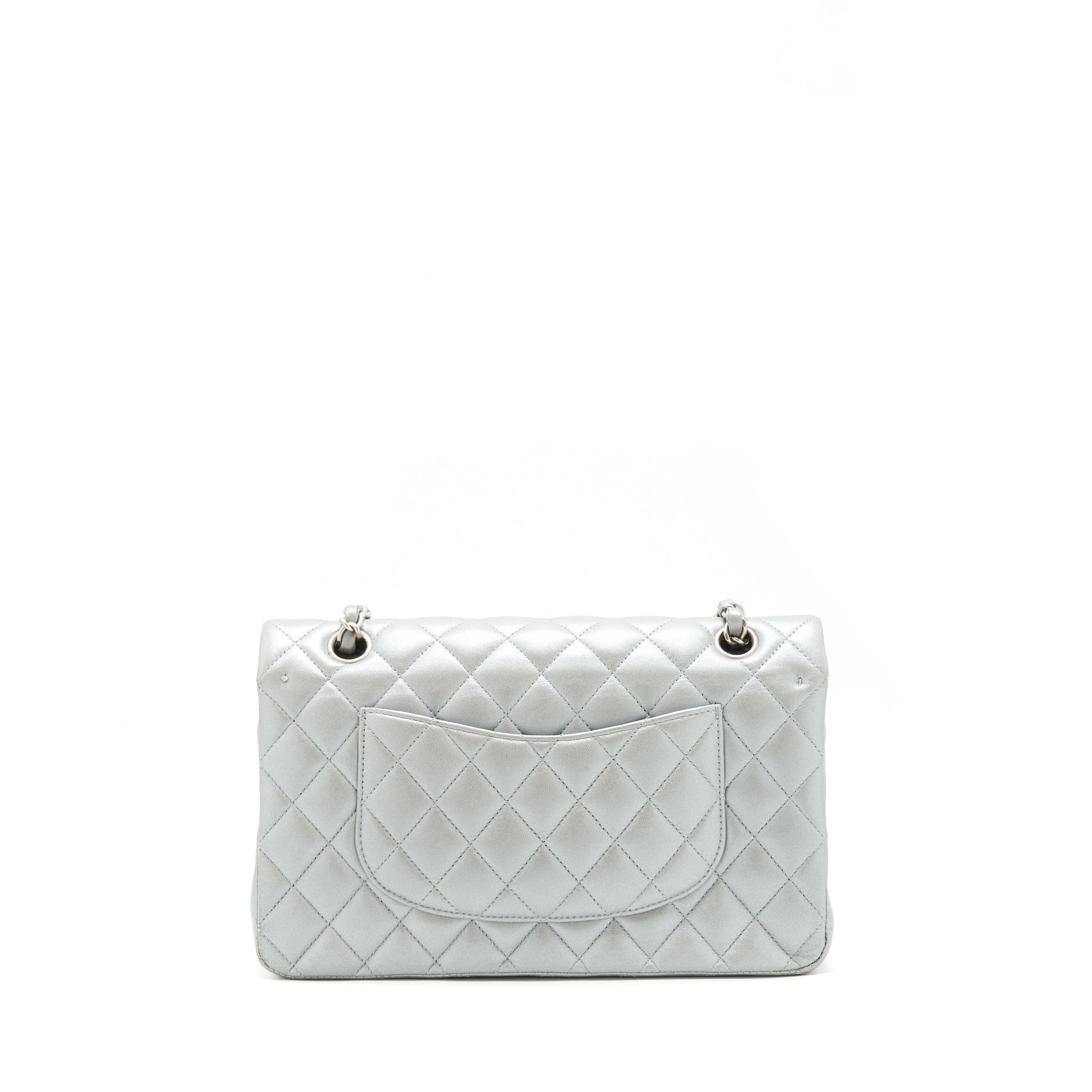Chanel Medium Classic Flap Bag Silver Grey