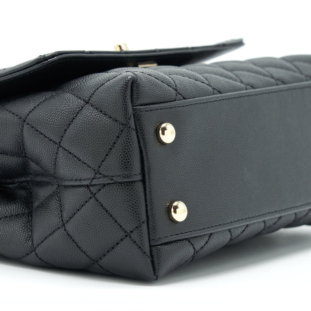 Chanel small coco handle caviar black L