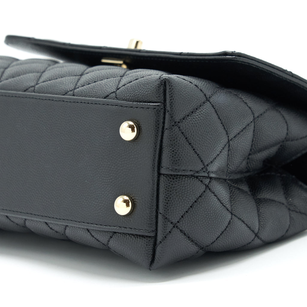 Chanel small coco handle caviar black L