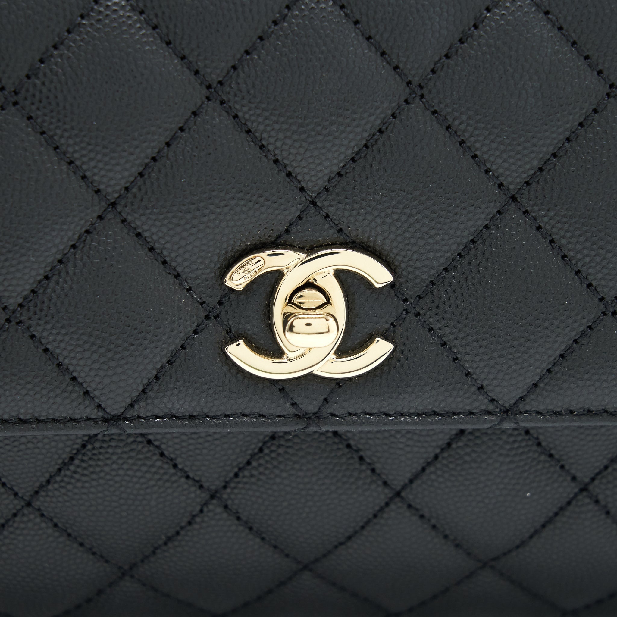Chanel small coco handle caviar black L