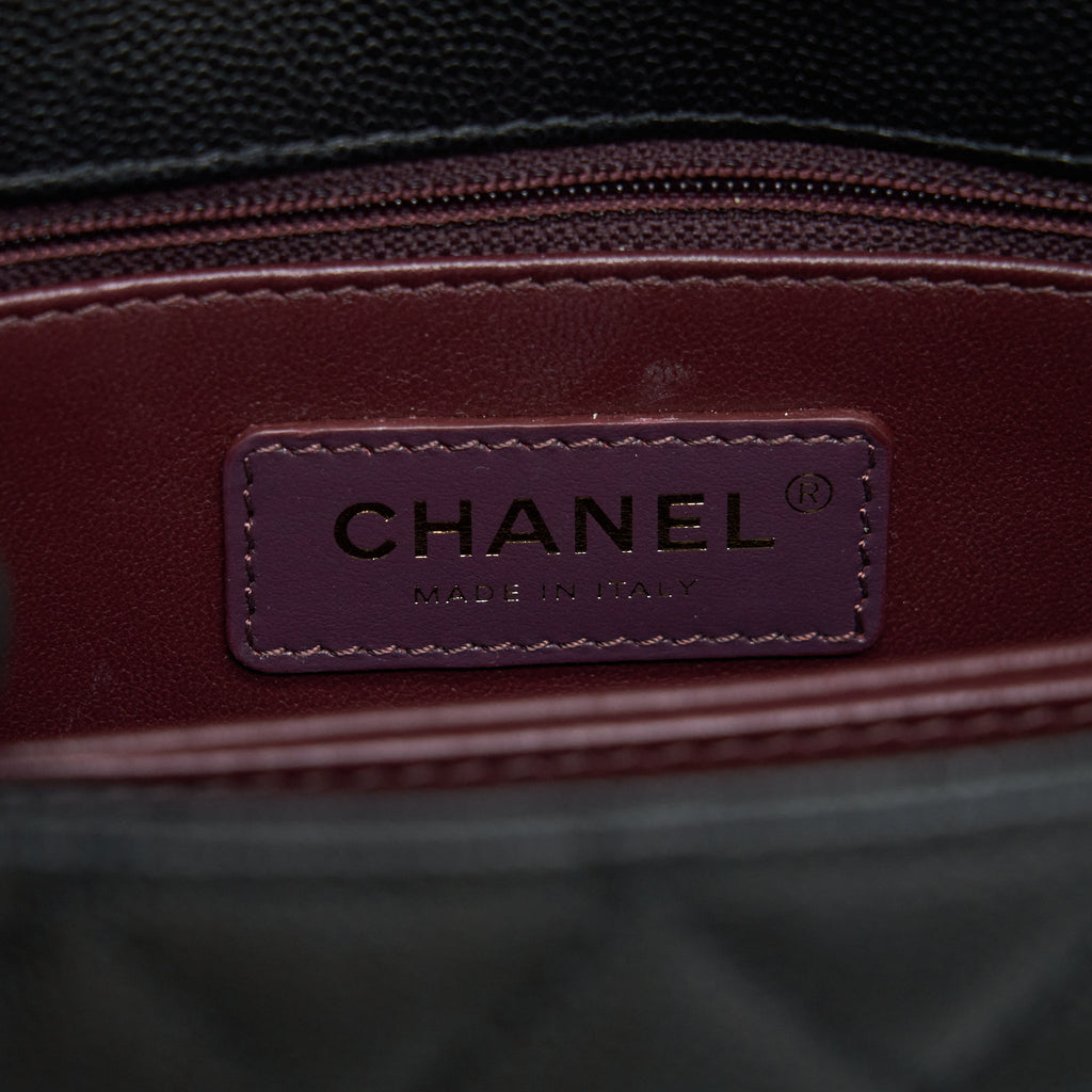 Chanel small coco handle caviar black L