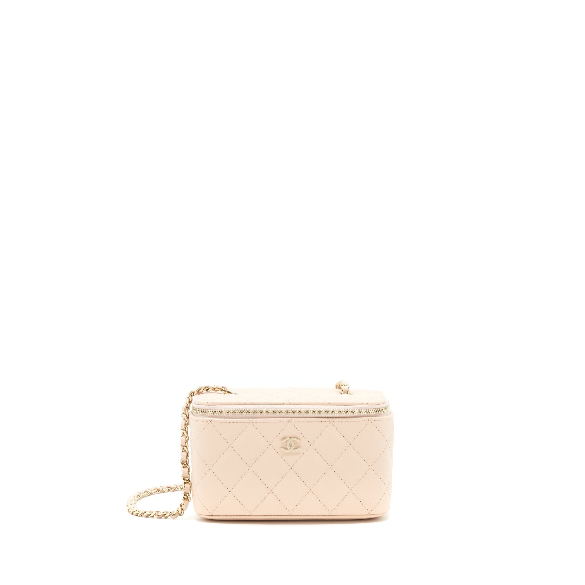 Chanel 22C Long Vanity With Chain Caviar Beige L
