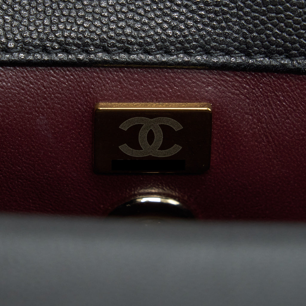 Chanel small coco handle caviar black L