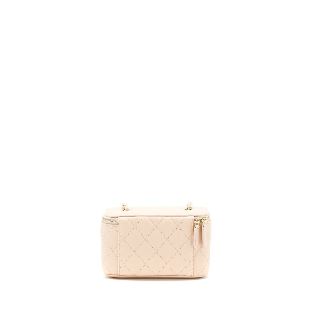 Chanel 22C Long Vanity With Chain Caviar Light Beige L