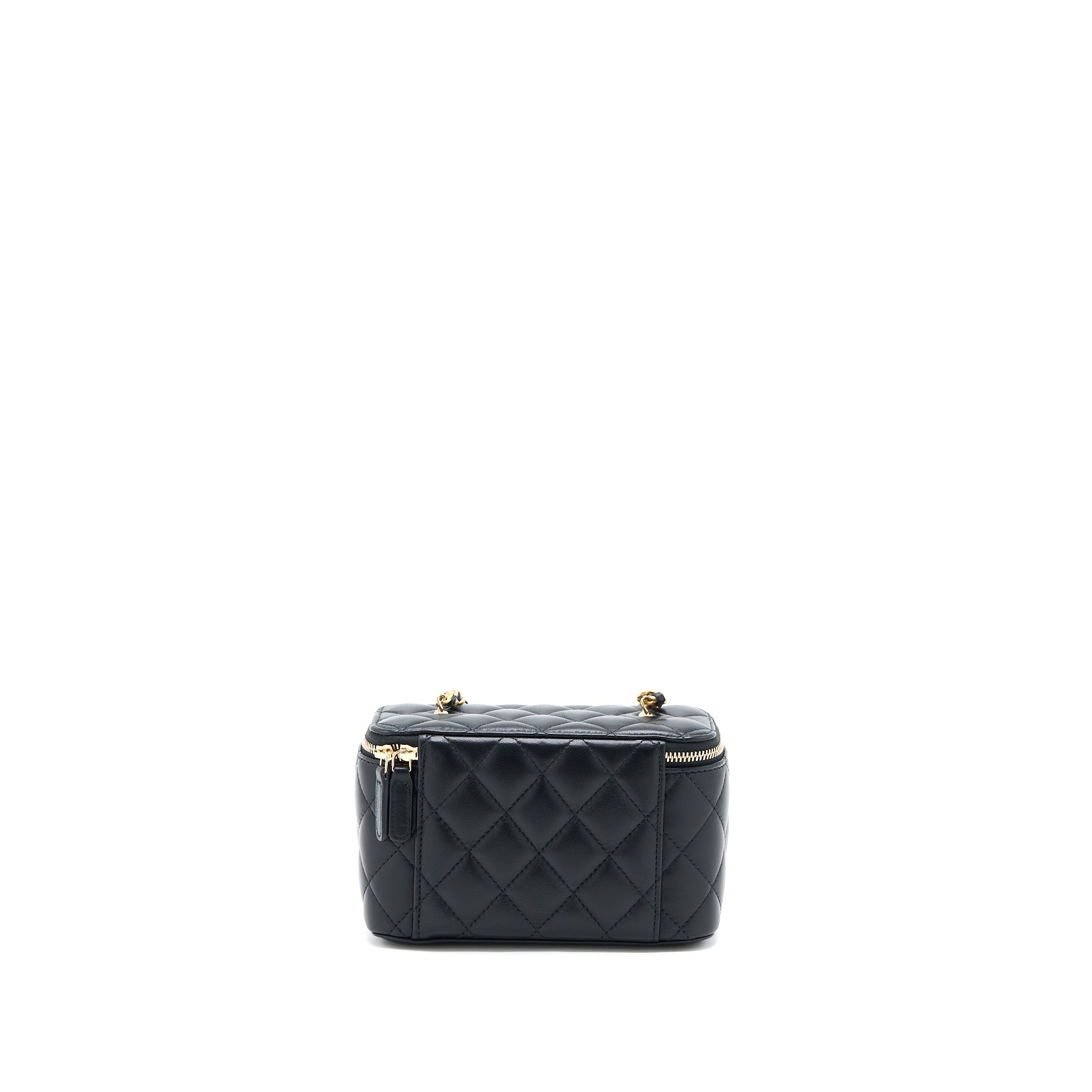Chanel Pearl Crush Long Vanity Lambskin Black Brushed