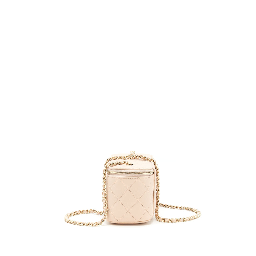 Chanel 22C Long Vanity With Chain Caviar Beige L
