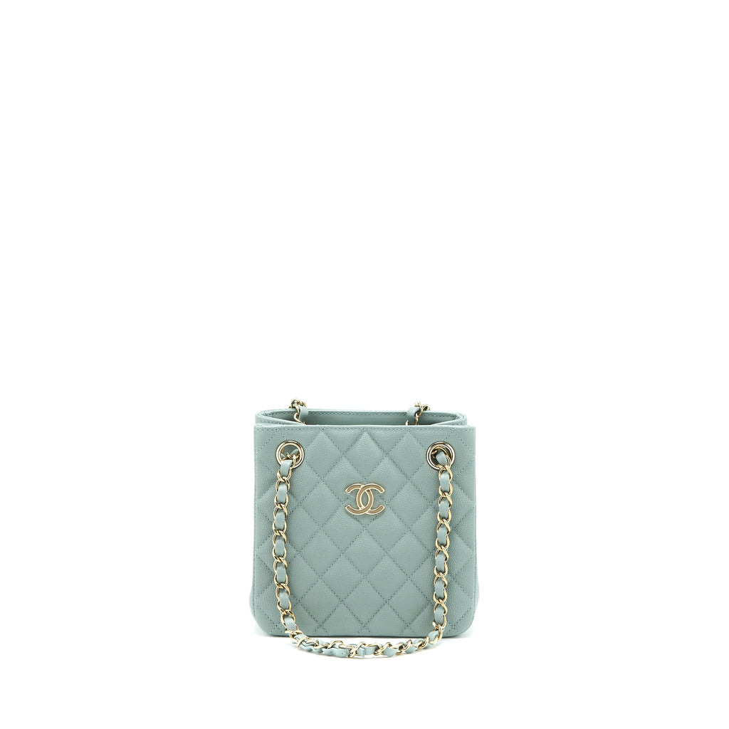 Chanel 23C Mini Bucket Caviar Light Grey L (Microchip)
