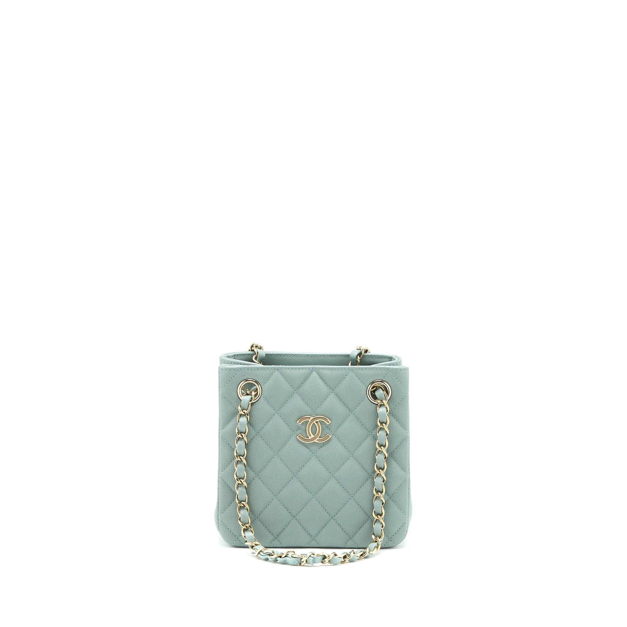 Chanel 23C Mini Bucket Caviar Light Grey L (Microchip)