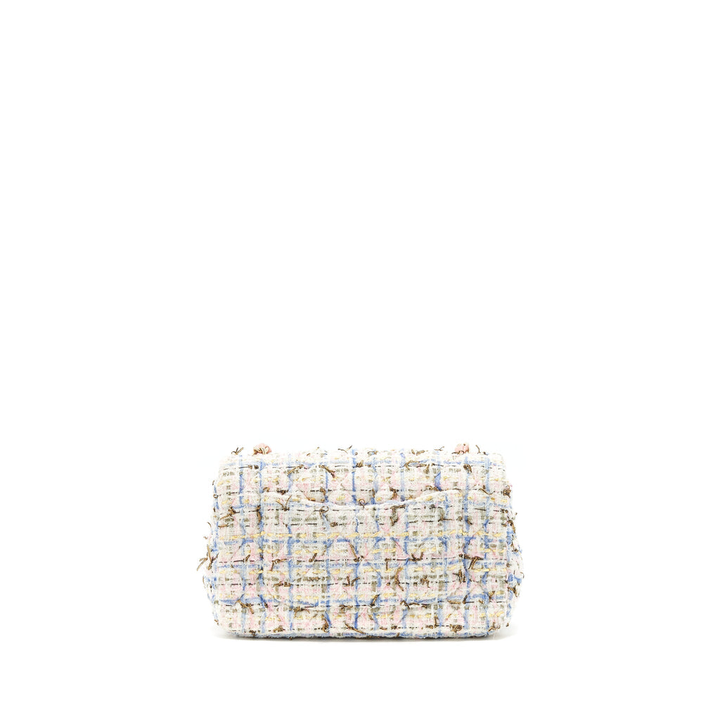 Chanel rectangular mini flap Bag tweed multicolour L
