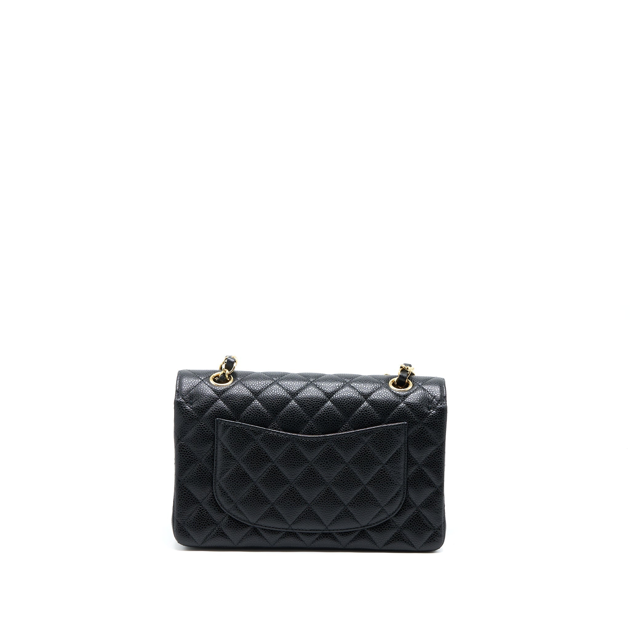 Chanel Small Classic Flap Bag Caviar Black  (Microchip)