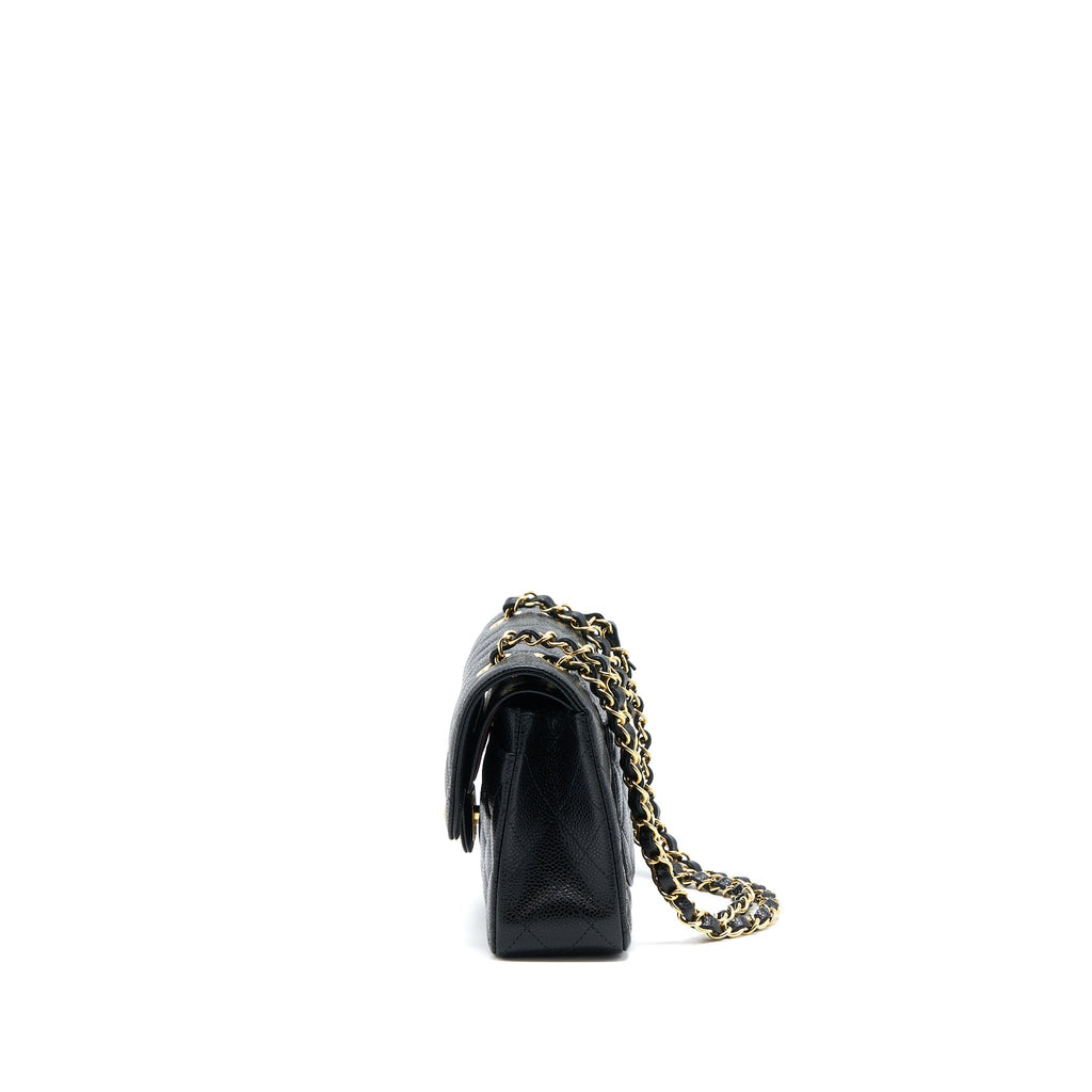Chanel Small Classic Flap Bag Caviar Black  (Microchip)