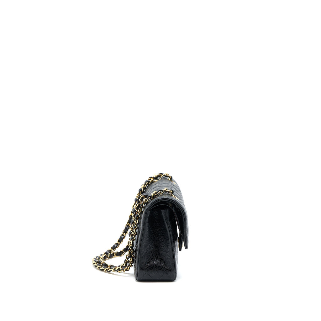 Chanel Small Classic Flap Bag Caviar Black  (Microchip)