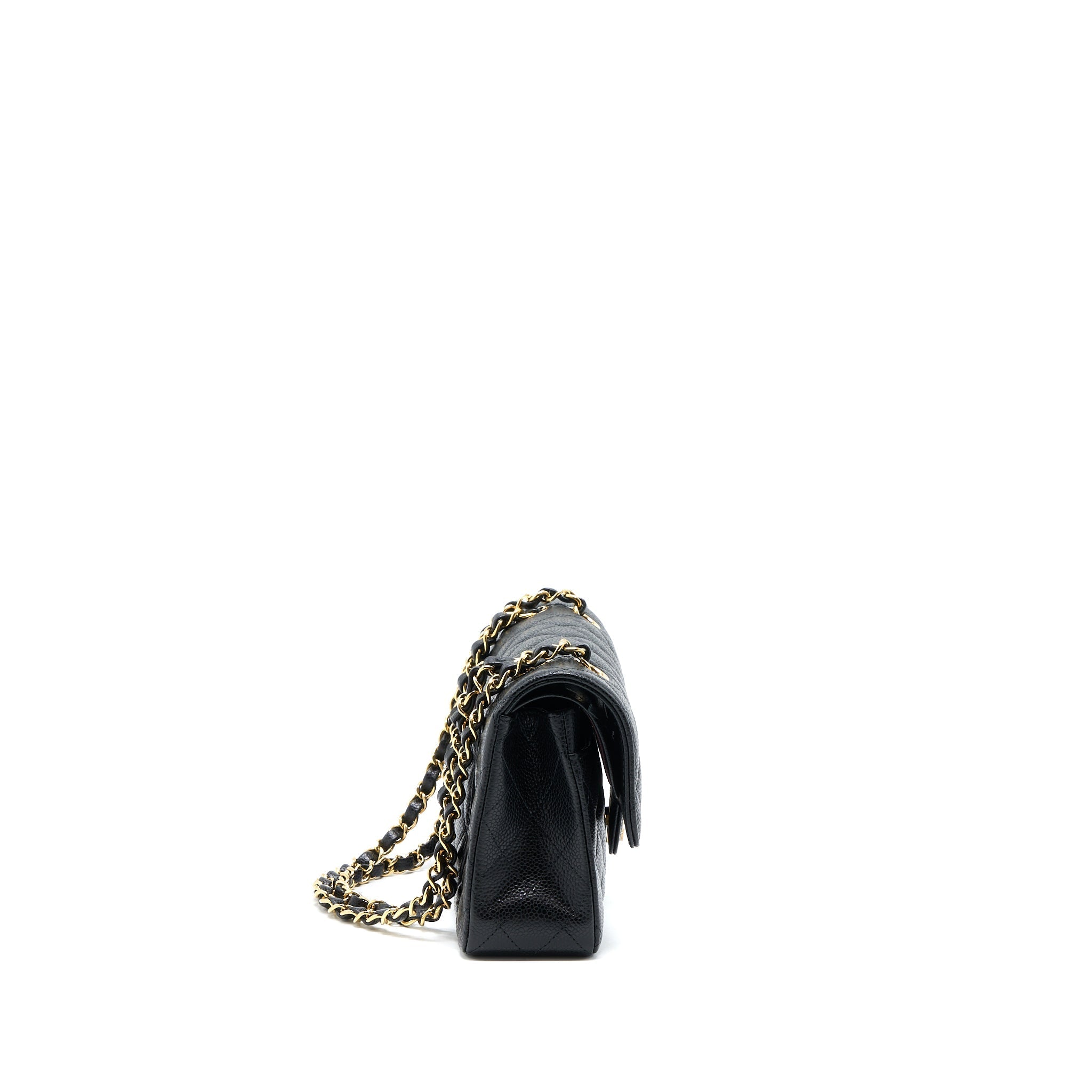 Chanel Small Classic Flap Bag Caviar Black  (Microchip)