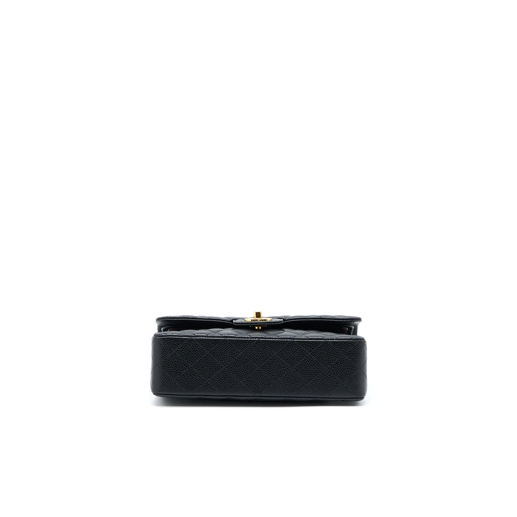 Chanel Small Classic Flap Bag Caviar Black  (Microchip)