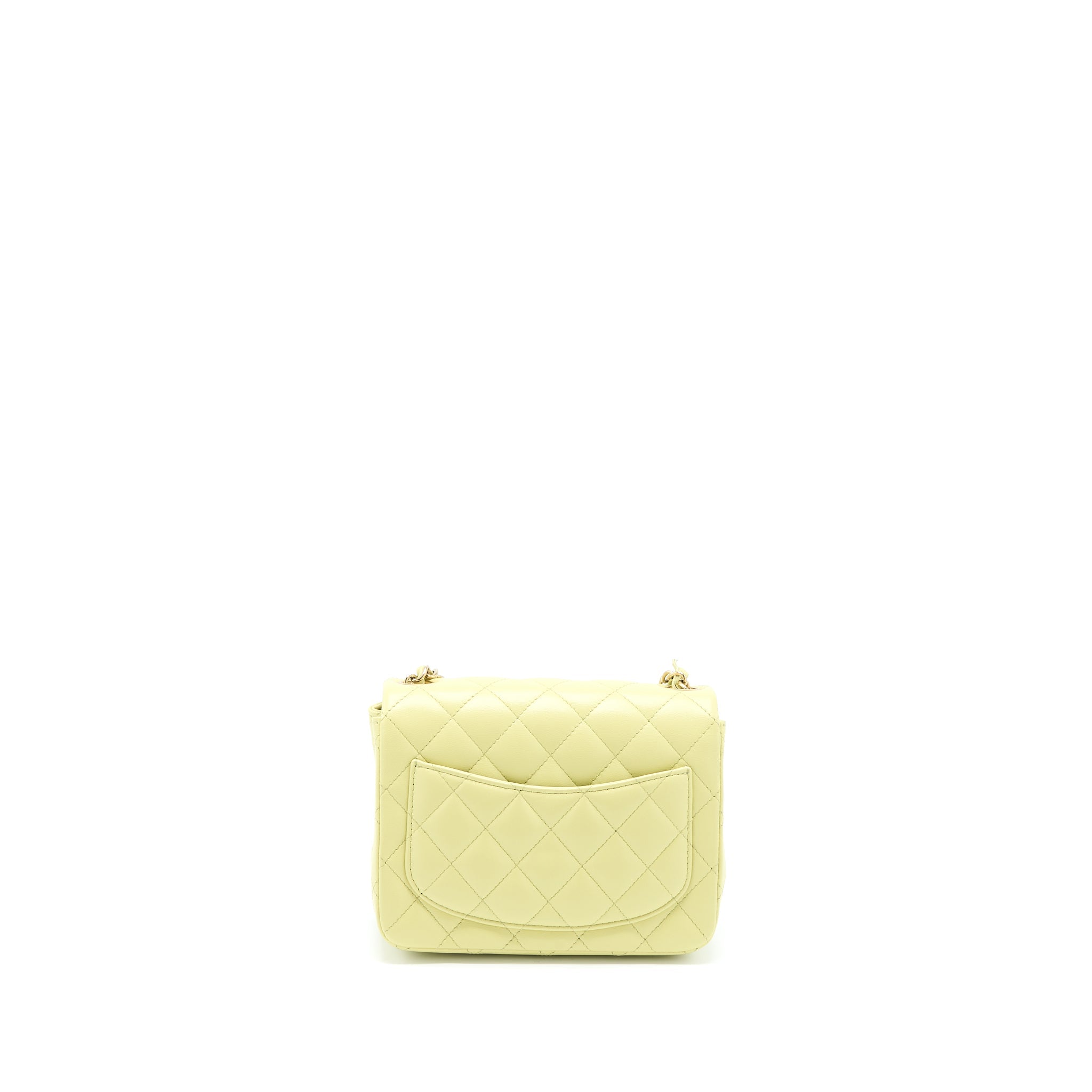 Chanel 23C Mini Square Flap Bag Lambskin Light Green L (Microchip)