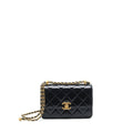 CHANEL 21A GOLD CRUSH FLAP BAG CALFSKIN Black