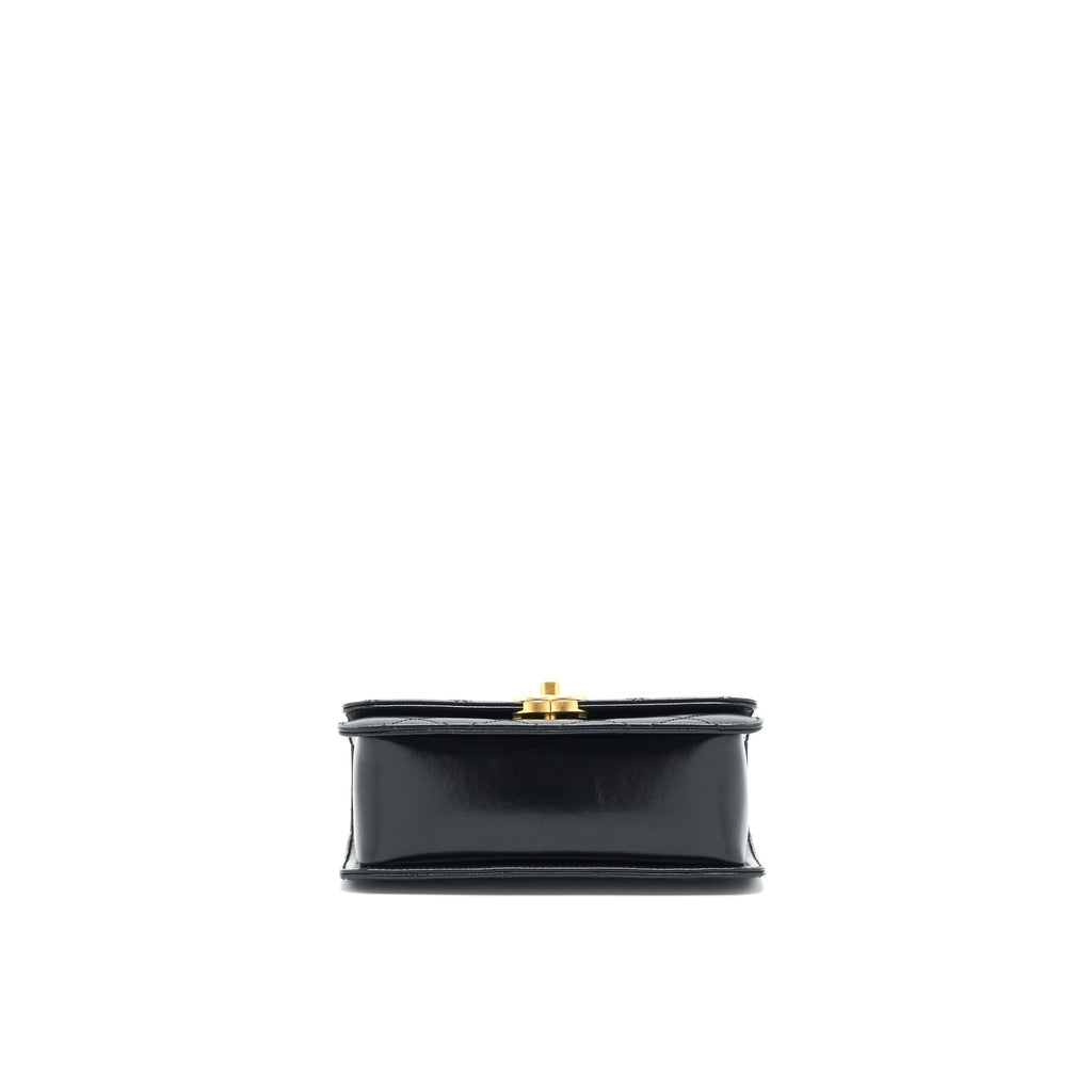 CHANEL 21A GOLD CRUSH FLAP BAG CALFSKIN Black