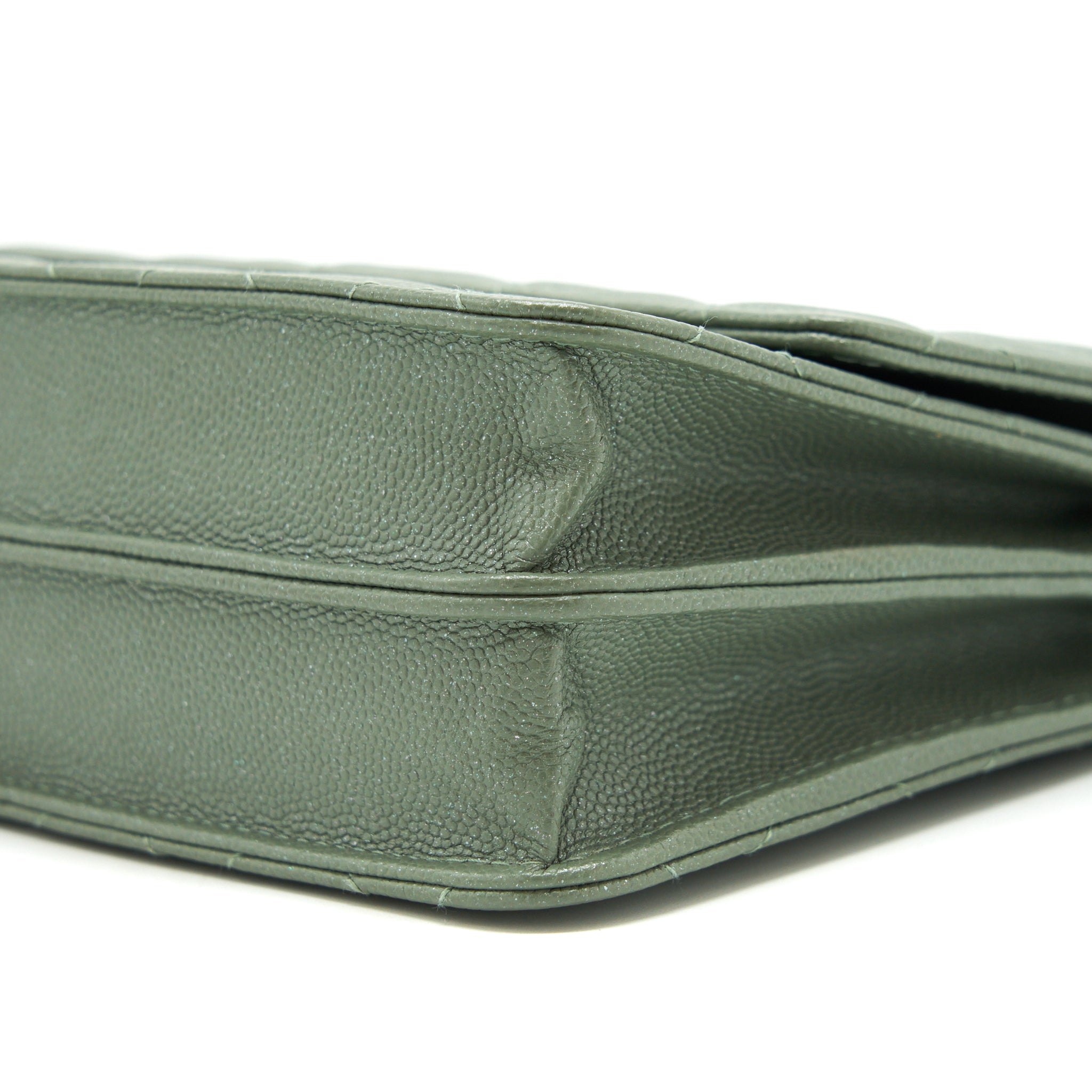 Chanel Wallet On Chain Square Caviar Green