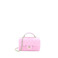 Chanel Top Handle Mini Rectangular Lambskin Pink/Light Green L (Microchip)