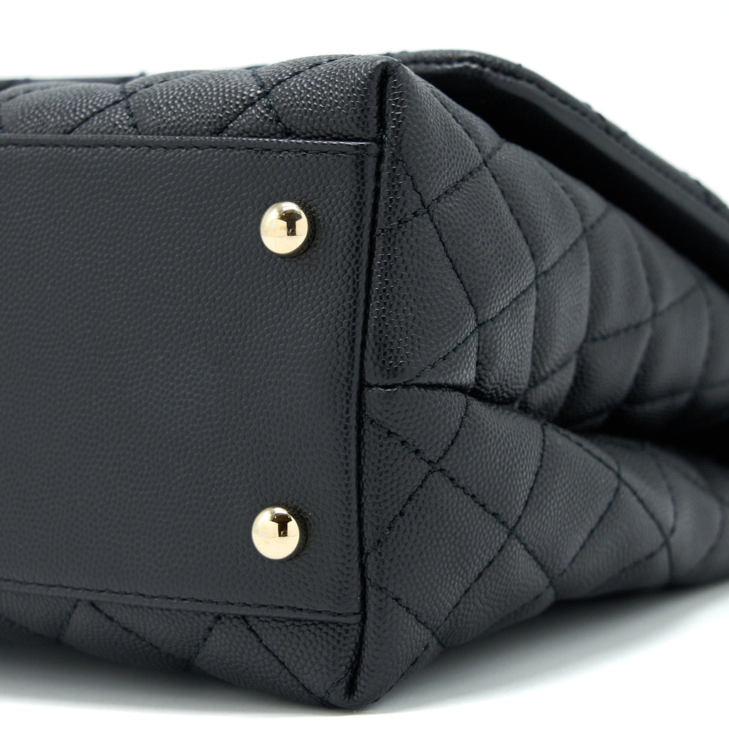 Chanel Medium Coco Handle Caviar Black L