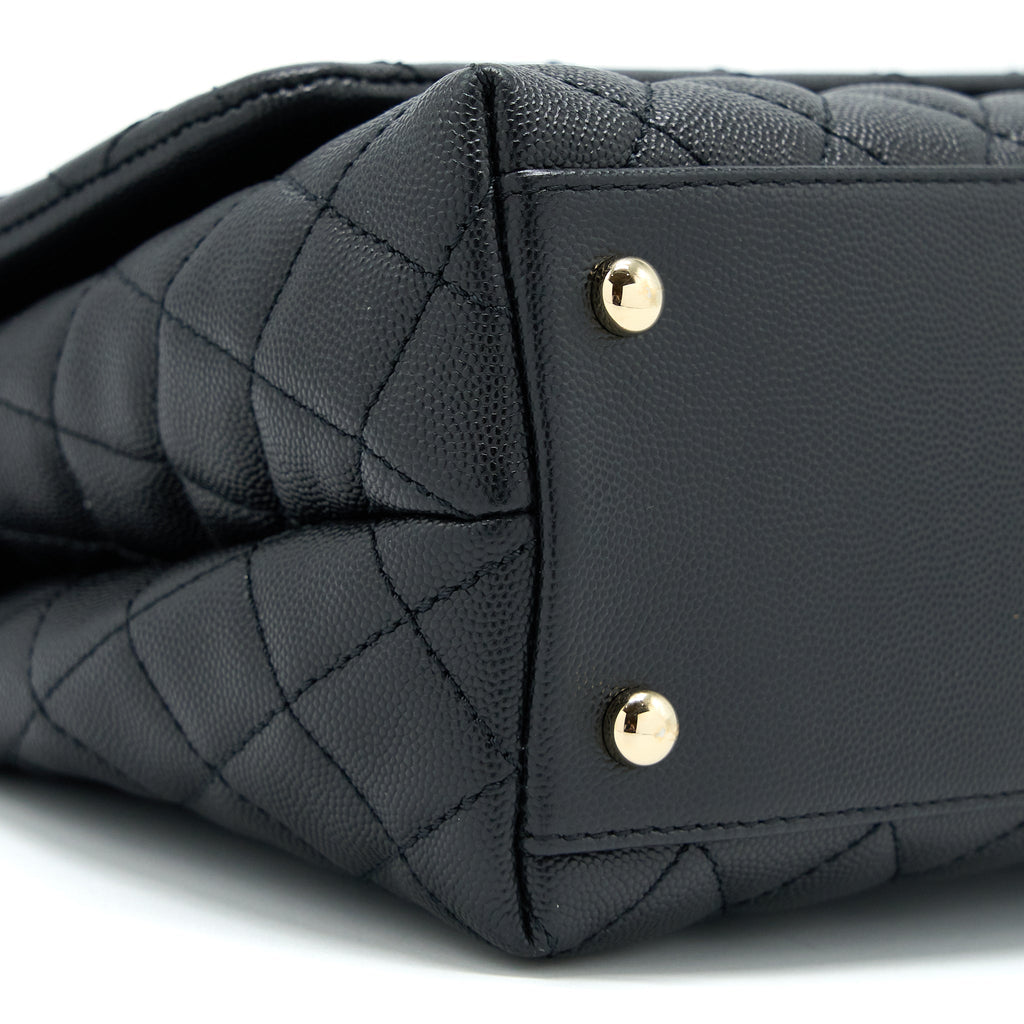 Chanel Medium Coco Handle Caviar Black L