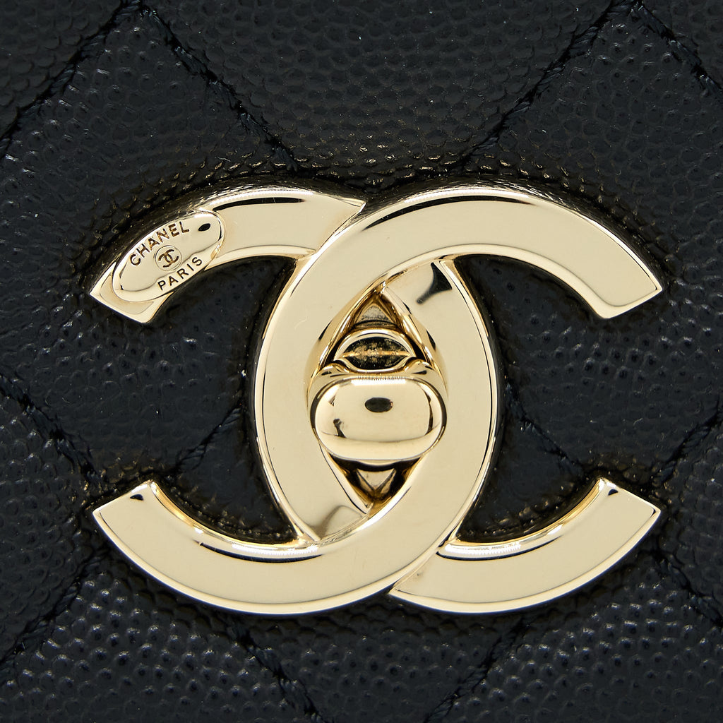 Chanel Medium Coco Handle Caviar Black L