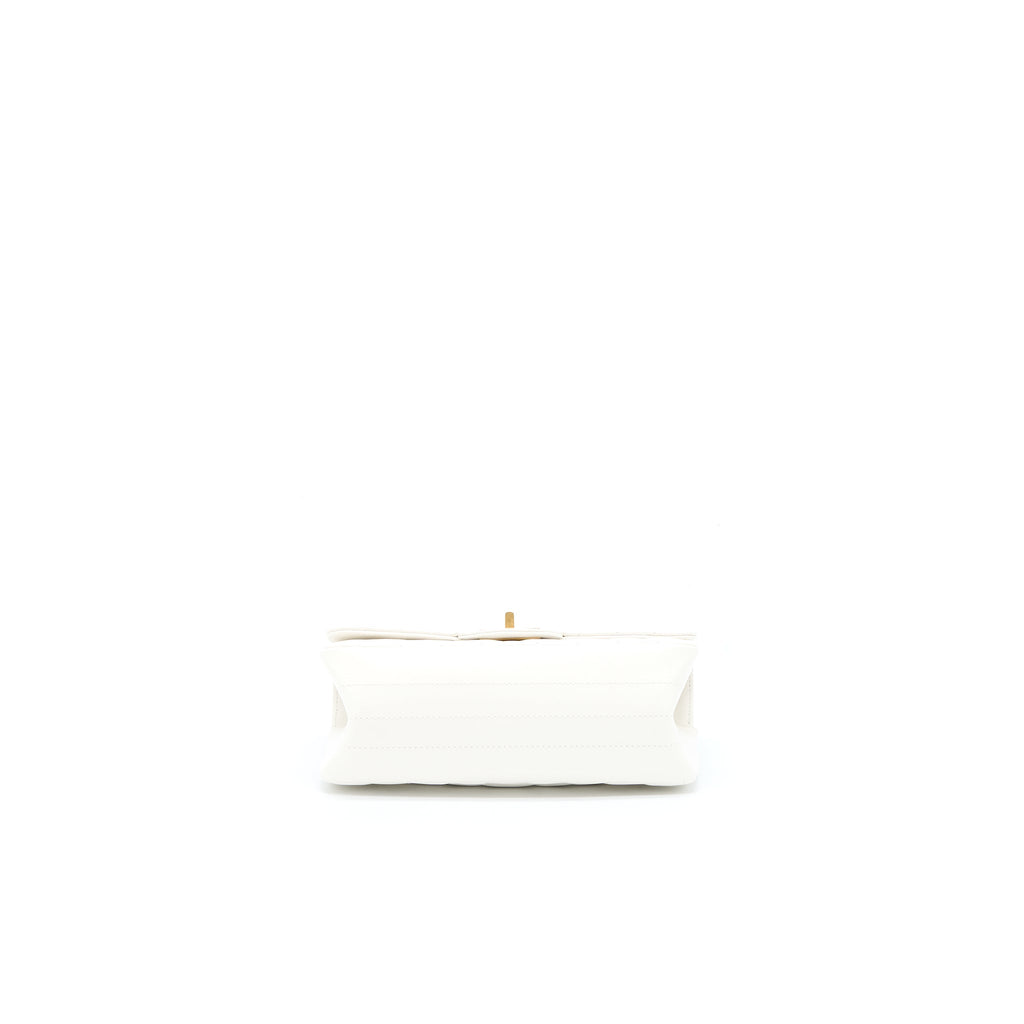 Chanel Mini 2.55 Reissue Chevron Flap Bag Aged Calfskin White Brushed  (Microchip)