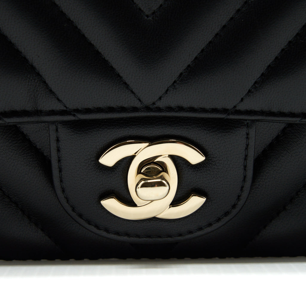 Chanel Chevron Mini Rectangular Flap Bag Black L