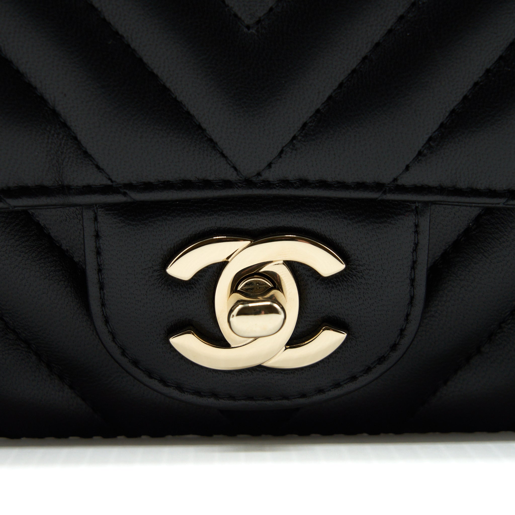 Chanel Chevron Mini Rectangular Flap Bag Black L