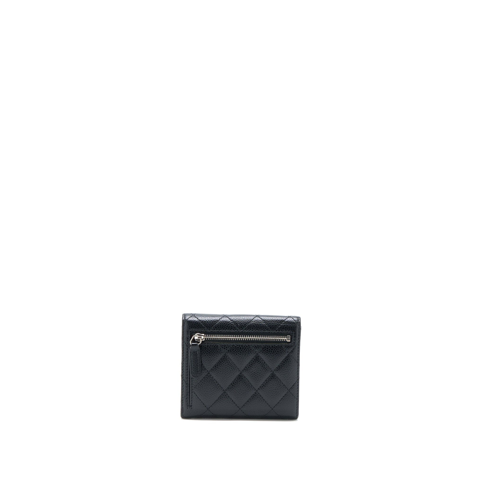 Chanel Small Classic Compact Wallet Caviar Black