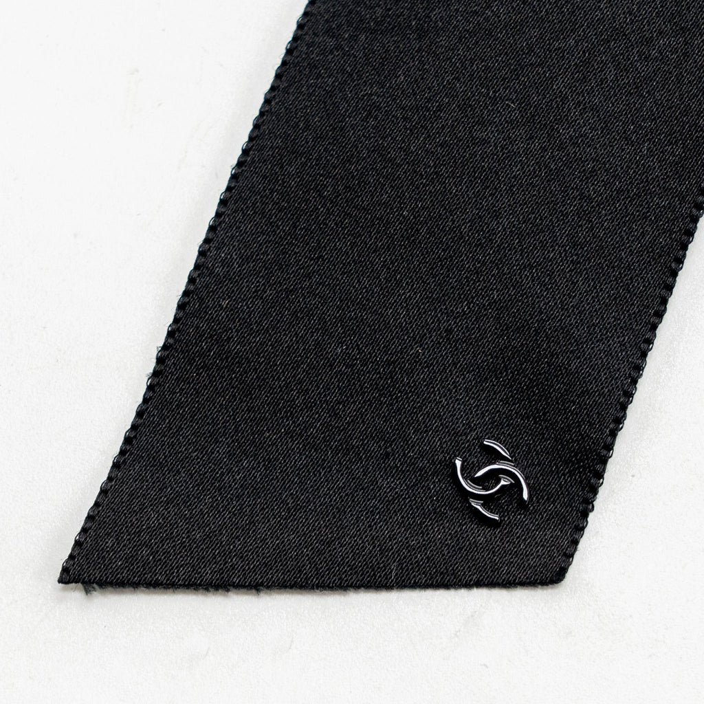 Chanel bow Hair Clip silk Black