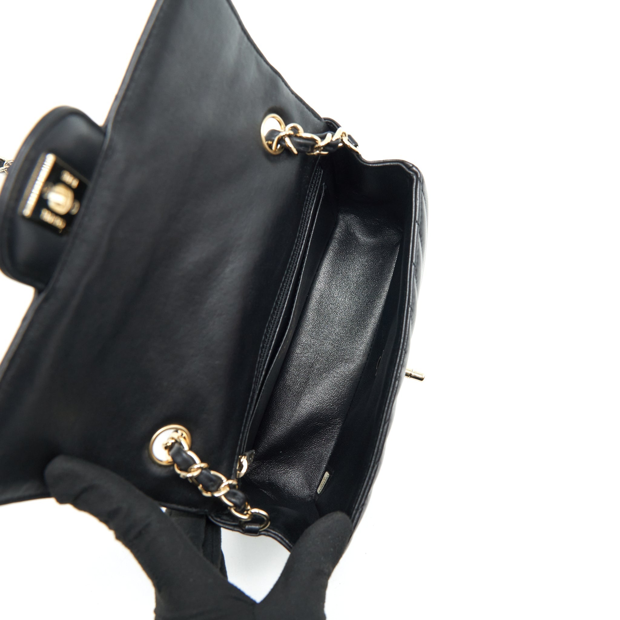 Chanel Chevron Mini Rectangular Flap Bag Black L
