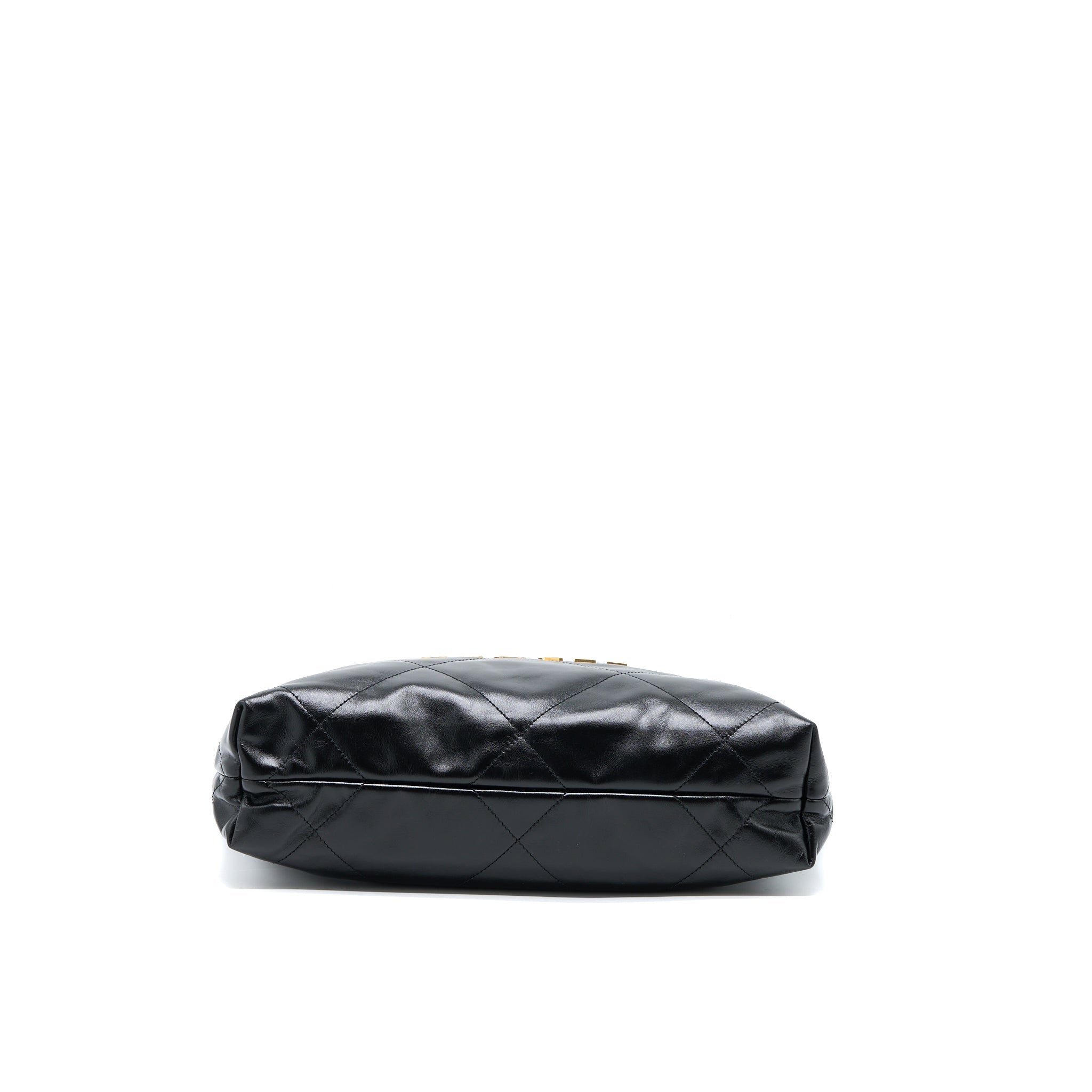 Chanel Small 22 Bag Gold Letter Shiny Calfskin Black  (Microchip)