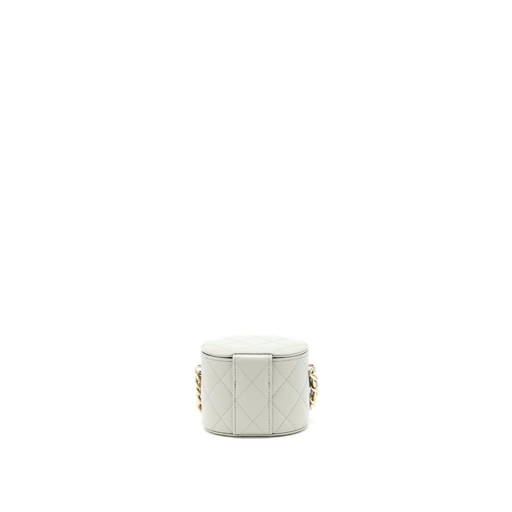 Chanel Giant Chain Mini Vanity Case Lambskin Light Grey L