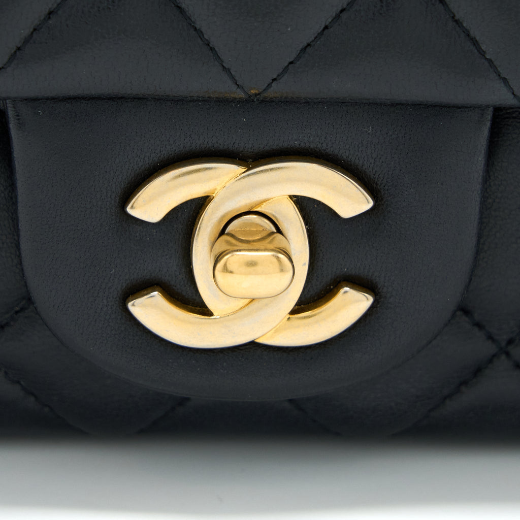 Chanel Mini Rectangular Flap Bag Lambskin Black